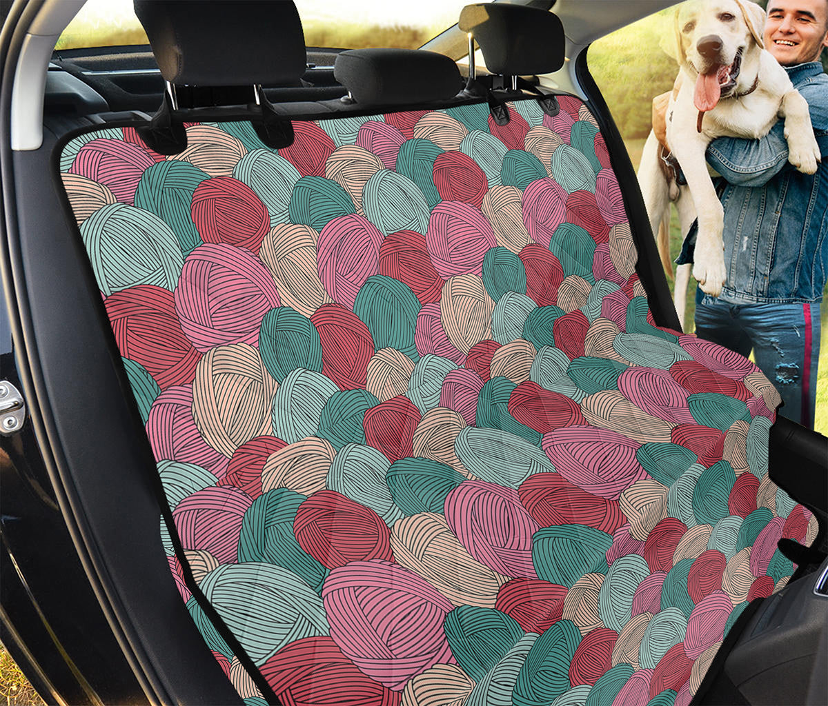 Yarn Balls Pattern Print Pet Car Back Seat Cover