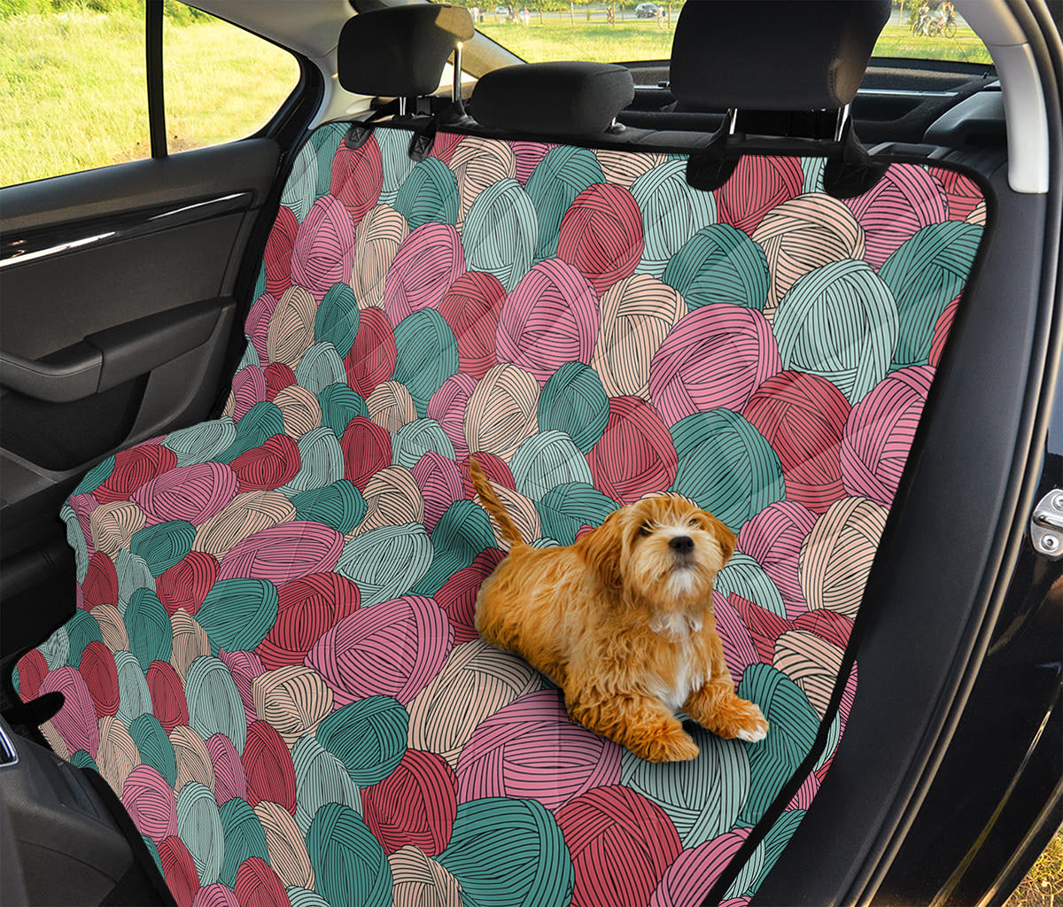 Yarn Balls Pattern Print Pet Car Back Seat Cover