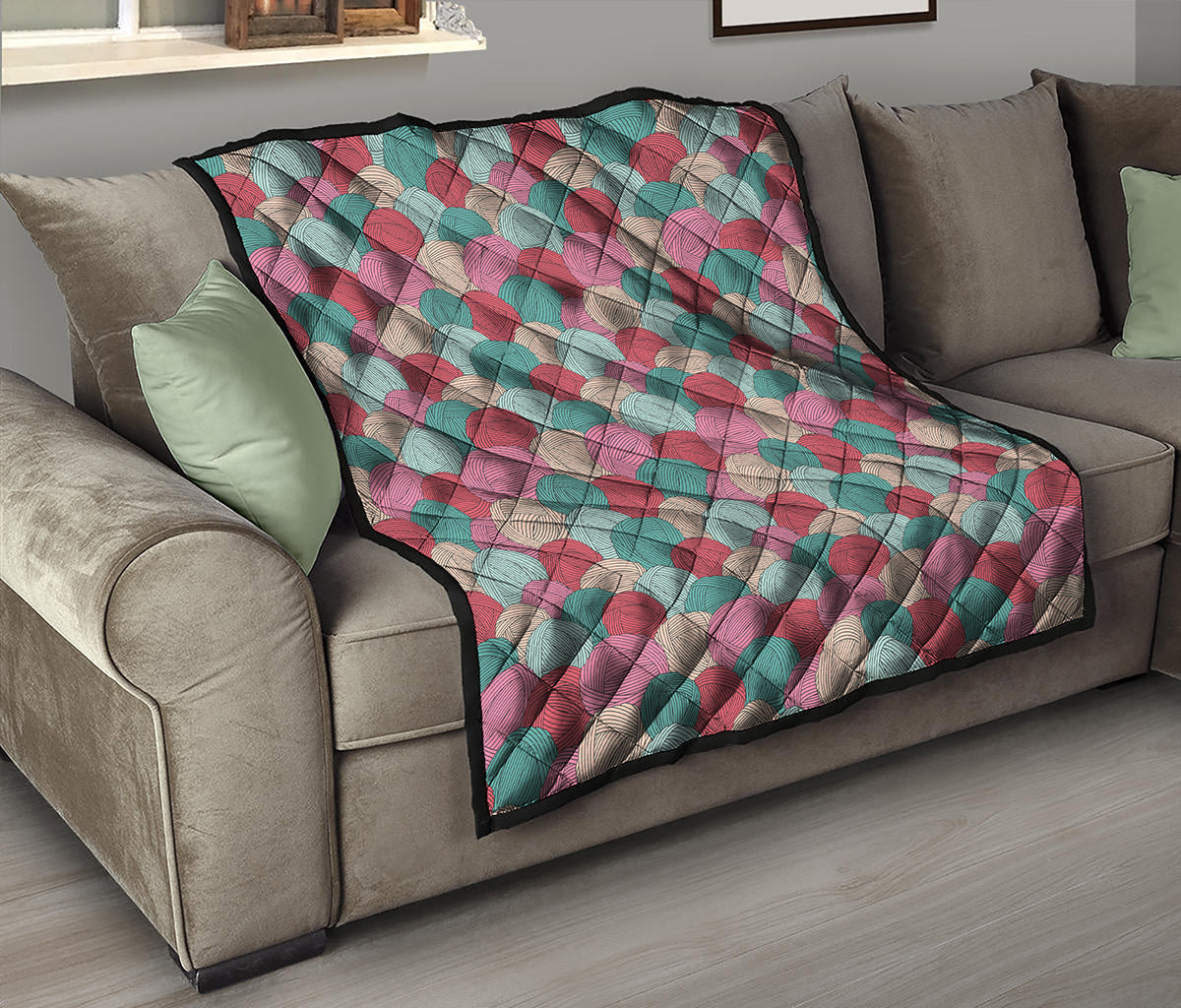 Yarn Balls Pattern Print Quilt