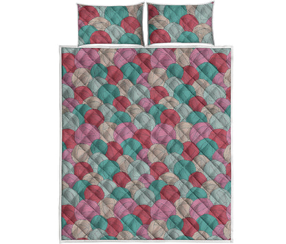 Yarn Balls Pattern Print Quilt Bed Set
