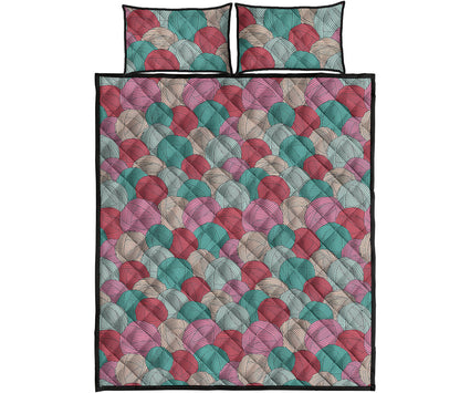Yarn Balls Pattern Print Quilt Bed Set