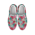 Yarn Balls Pattern Print White Slip On Shoes