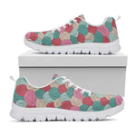Yarn Balls Pattern Print White Sneakers