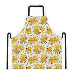 Yellow Alstroemeria Pattern Print Apron