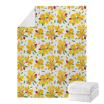 Yellow Alstroemeria Pattern Print Blanket