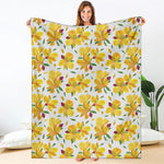 Yellow Alstroemeria Pattern Print Blanket