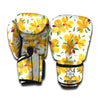 Yellow Alstroemeria Pattern Print Boxing Gloves