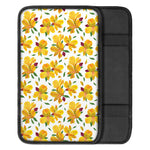 Yellow Alstroemeria Pattern Print Car Center Console Cover