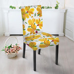 Yellow Alstroemeria Pattern Print Dining Chair Slipcover
