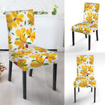 Yellow Alstroemeria Pattern Print Dining Chair Slipcover