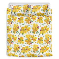 Yellow Alstroemeria Pattern Print Duvet Cover Bedding Set
