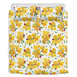 Yellow Alstroemeria Pattern Print Duvet Cover Bedding Set