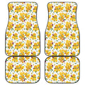 Yellow Alstroemeria Pattern Print Front and Back Car Floor Mats