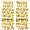 Yellow Alstroemeria Pattern Print Front and Back Car Floor Mats