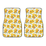 Yellow Alstroemeria Pattern Print Front Car Floor Mats