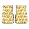 Yellow Alstroemeria Pattern Print Front Car Floor Mats