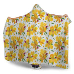 Yellow Alstroemeria Pattern Print Hooded Blanket