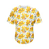 Yellow Alstroemeria Pattern Print Men's Baseball Jersey