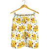 Yellow Alstroemeria Pattern Print Men's Shorts