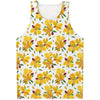 Yellow Alstroemeria Pattern Print Men's Tank Top