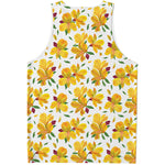 Yellow Alstroemeria Pattern Print Men's Tank Top