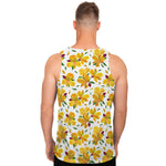 Yellow Alstroemeria Pattern Print Men's Tank Top