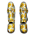 Yellow Alstroemeria Pattern Print Muay Thai Shin Guards