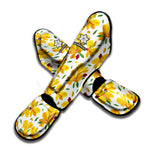 Yellow Alstroemeria Pattern Print Muay Thai Shin Guard