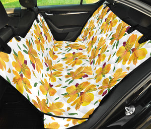 Yellow Alstroemeria Pattern Print Pet Car Back Seat Cover