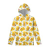 Yellow Alstroemeria Pattern Print Pullover Hoodie