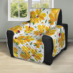 Yellow Alstroemeria Pattern Print Recliner Protector