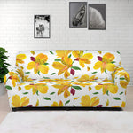 Yellow Alstroemeria Pattern Print Sofa Cover