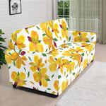 Yellow Alstroemeria Pattern Print Sofa Cover