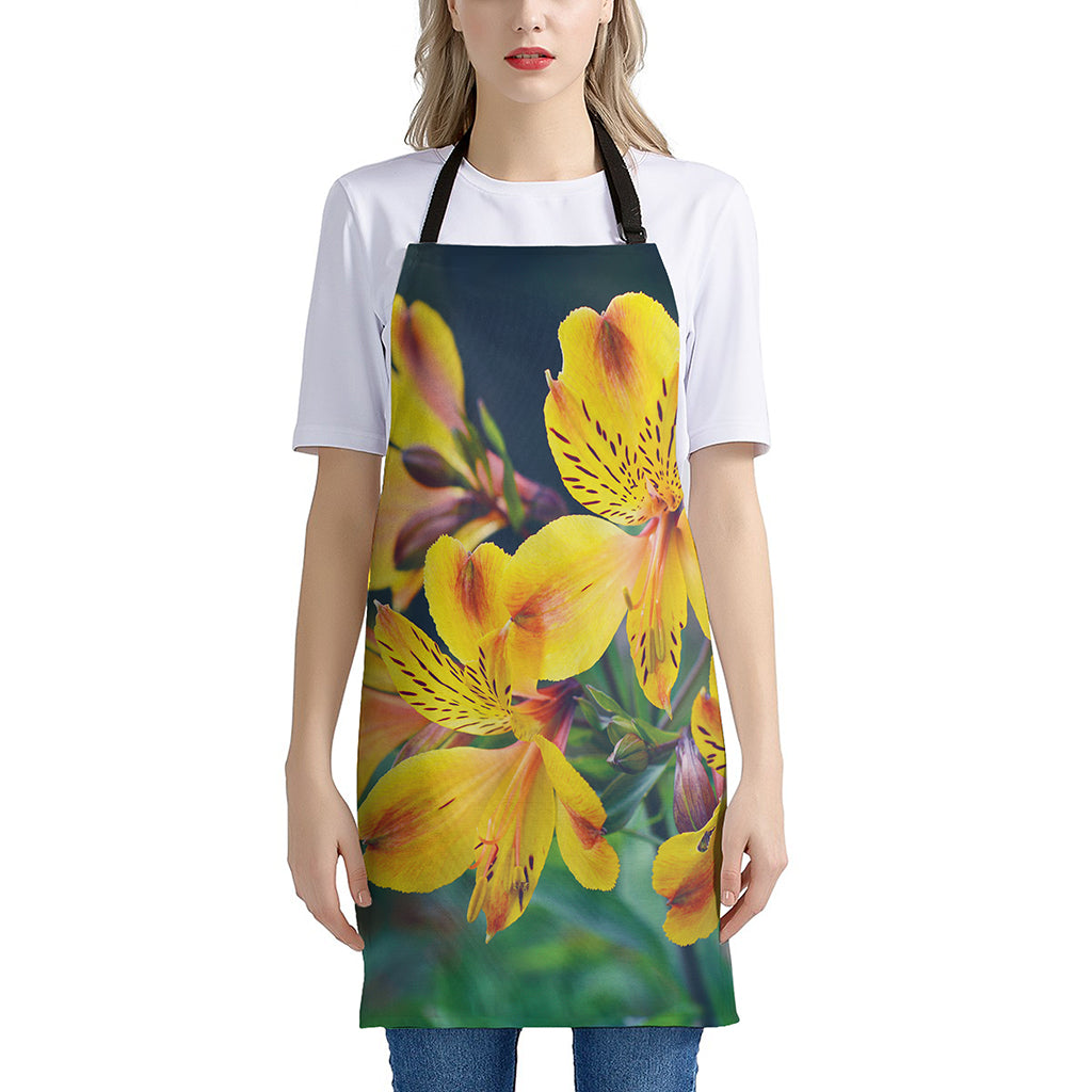 Yellow Alstroemeria Print Apron