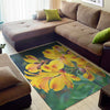 Yellow Alstroemeria Print Area Rug