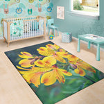 Yellow Alstroemeria Print Area Rug