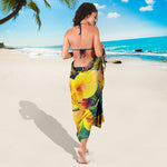 Yellow Alstroemeria Print Beach Sarong Wrap