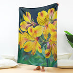 Yellow Alstroemeria Print Blanket