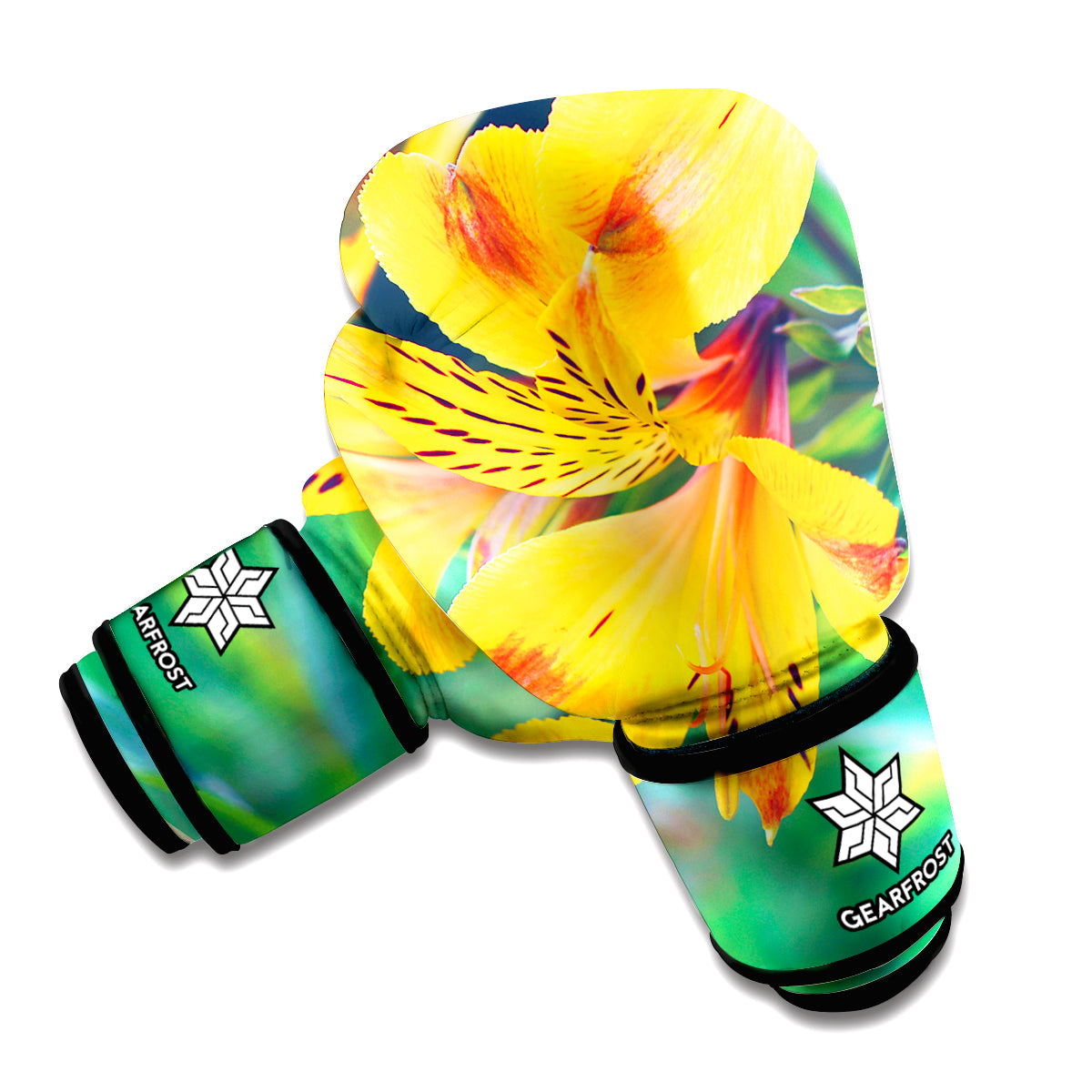 Yellow Alstroemeria Print Boxing Gloves