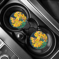 Yellow Alstroemeria Print Car Coasters
