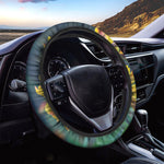 Yellow Alstroemeria Print Car Steering Wheel Cover