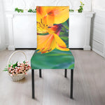 Yellow Alstroemeria Print Dining Chair Slipcover