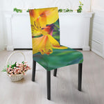 Yellow Alstroemeria Print Dining Chair Slipcover