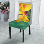 Yellow Alstroemeria Print Dining Chair Slipcover
