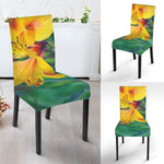 Yellow Alstroemeria Print Dining Chair Slipcover