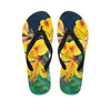 Yellow Alstroemeria Print Flip Flops