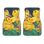 Yellow Alstroemeria Print Front Car Floor Mats