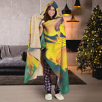 Yellow Alstroemeria Print Hooded Blanket