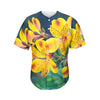 Yellow Alstroemeria Print Men's Baseball Jersey