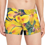 Yellow Alstroemeria Print Men's Boxer Briefs